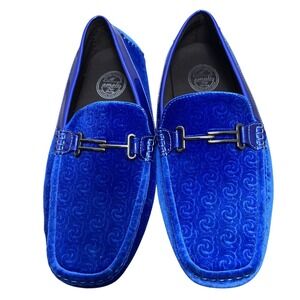 Amali Roberto Mens Royal Blue Velvet Driving Mocasin‎ Loafer Shoes 13 Unique
